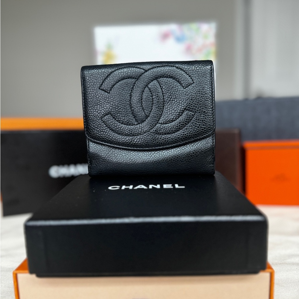 CHANEL Black Compact Wallet